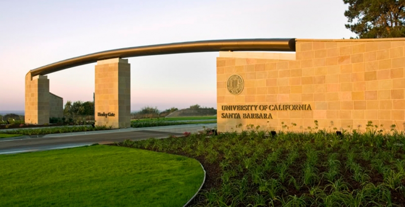 this is an image of the henley gate to UCSB. It sits atop of the hill overlooking the ocean